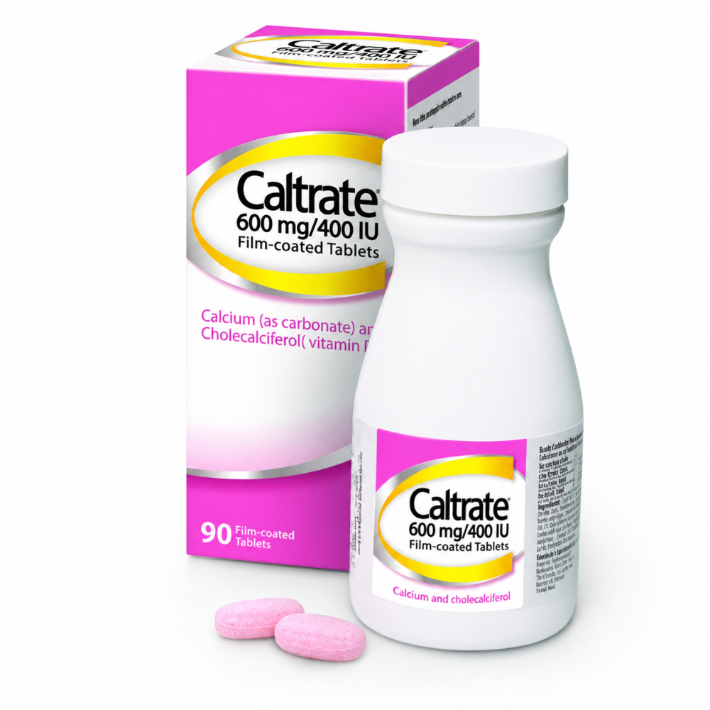 Caltrate Calcium/Vitamin D 600mg/400 IU Film Coated Tablets - 90 Pack