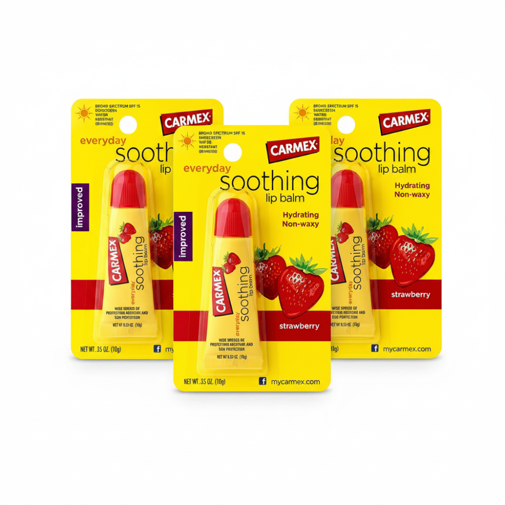 Carmex Strawberry Triple Pack Bundle