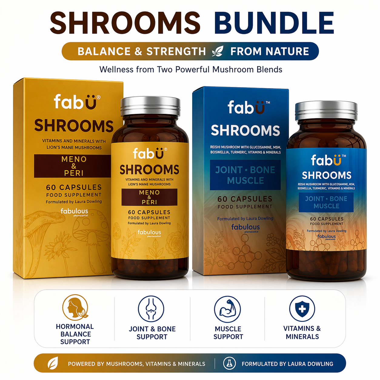 Fabu Shrooms Joint,Bone and Muscle & Meno and Peri Bundle
