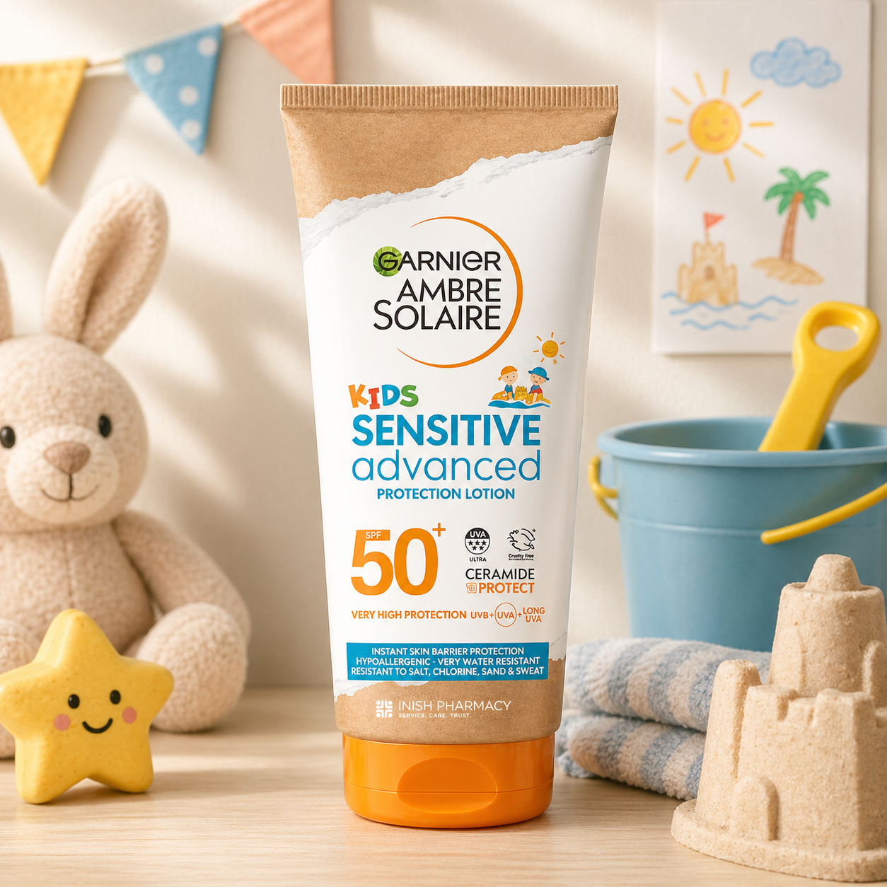 Garnier Ambre Solaire Kids Senstive Advanced SPF 50+ Protection Lotion - 175ml