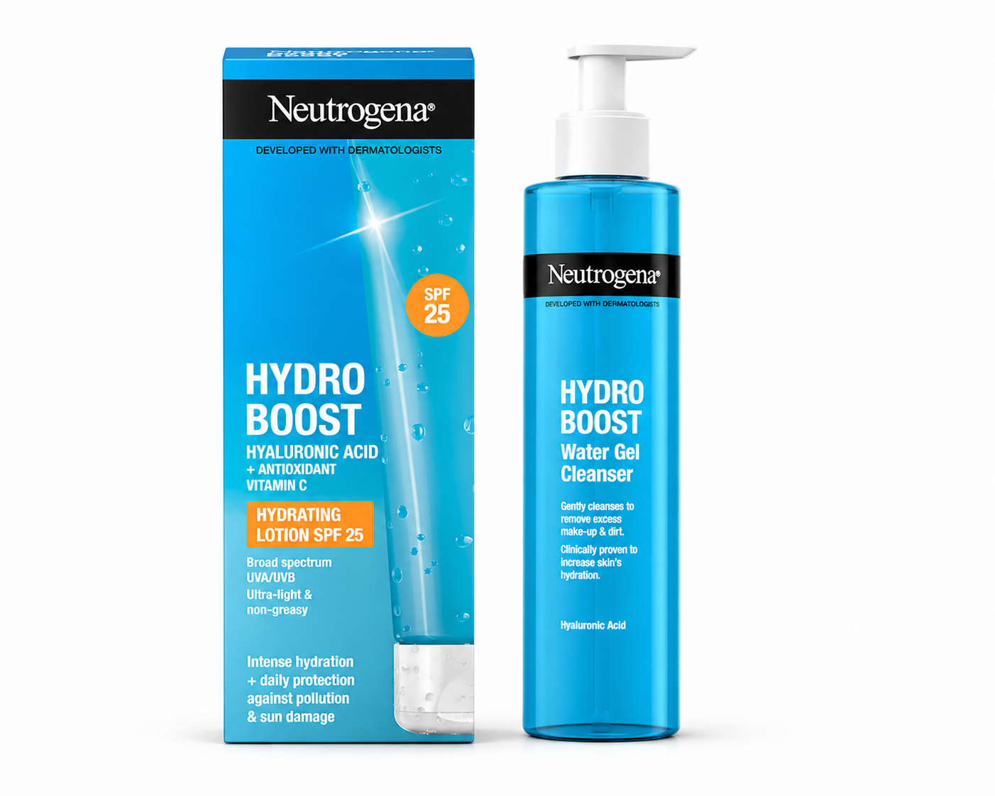 Neutrogena Hydroboost Water Gel Cleanser & Hydrating Lotion SPF25 Bundle
