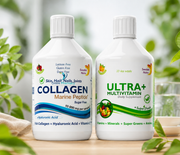 Swedish Nutra Ultra+ Multivitamin Liquid - 500ml And Swedish Nutra Collagen Marine Peptide Sugar Free 10000mg Liquid - 500ml Bundle