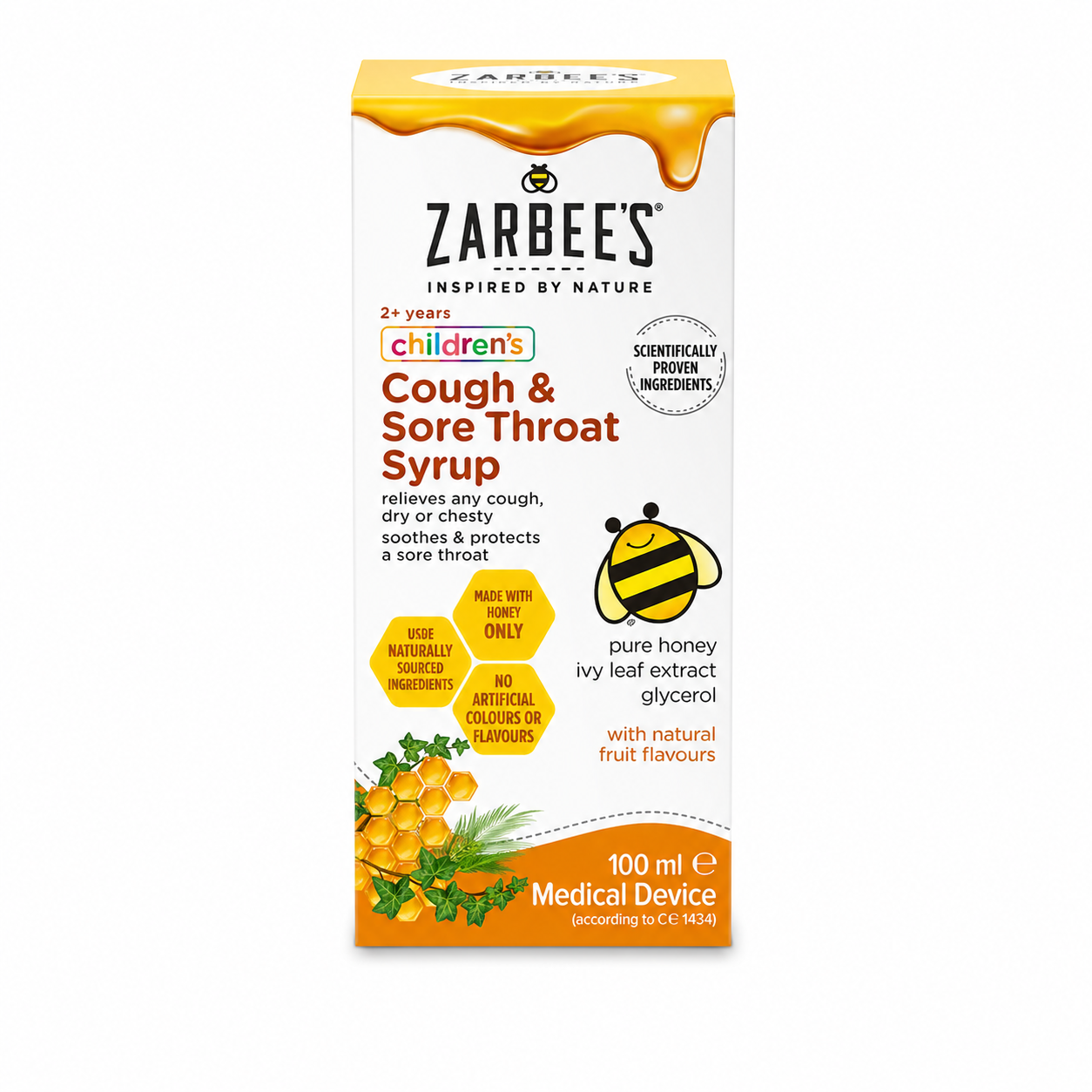ZARBEES Childrens Cough & Sore Throat Syrup - 100ml
