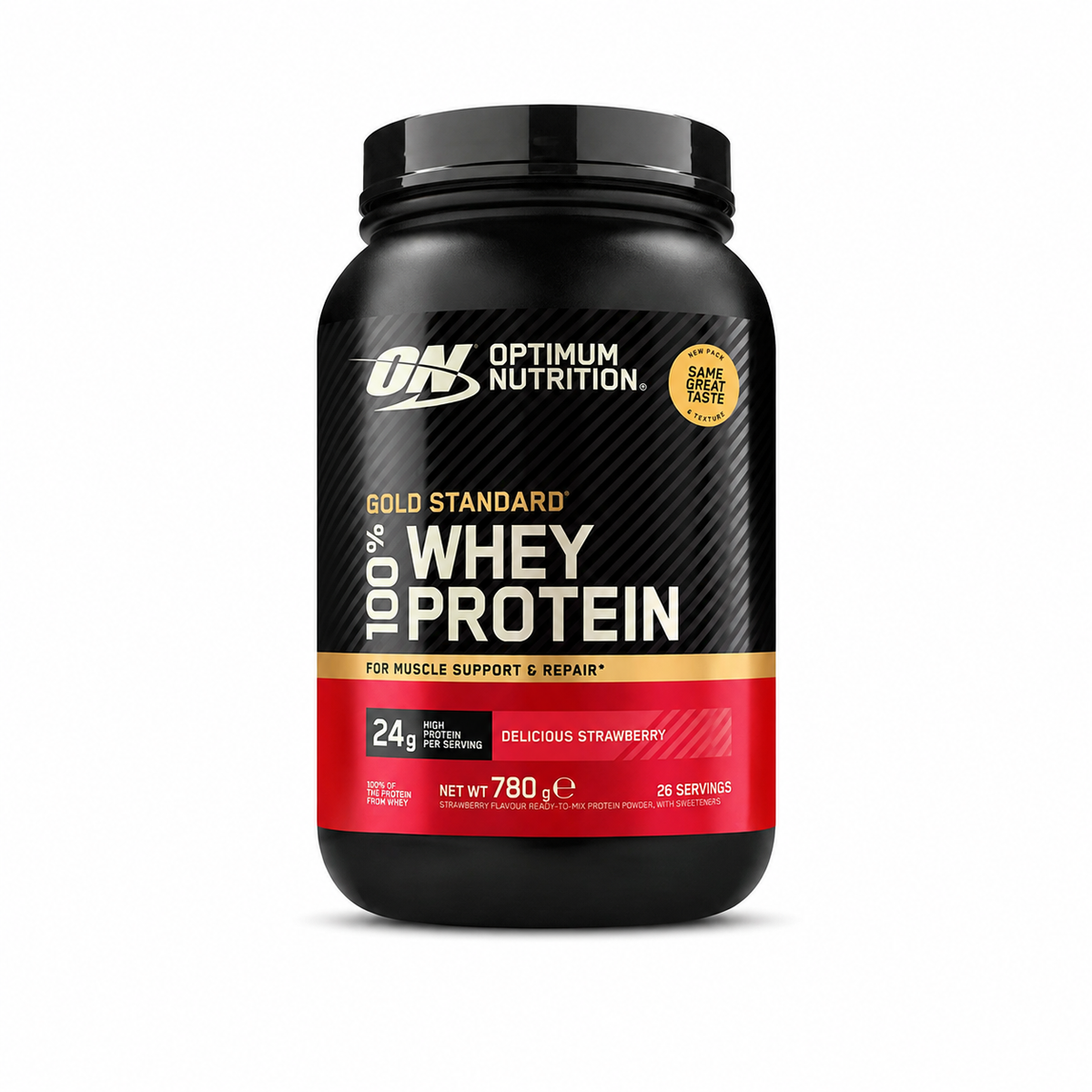 On Gold Standard Whey Protein Powder  Delicious Strawberry - 780g