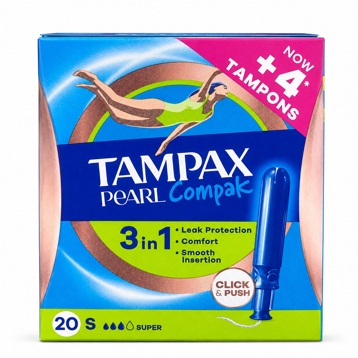 Tampax Pearl Compak Super - 20 Pack
