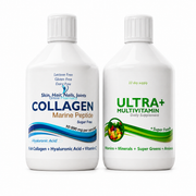 Swedish Nutra Ultra+ Multivitamin Liquid - 500ml And Swedish Nutra Collagen Marine Peptide Sugar Free 10000mg Liquid - 500ml Bundle