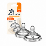 Tommee Tippee Closer To Nature Fast Flow Teats 6+months - 2 Pack