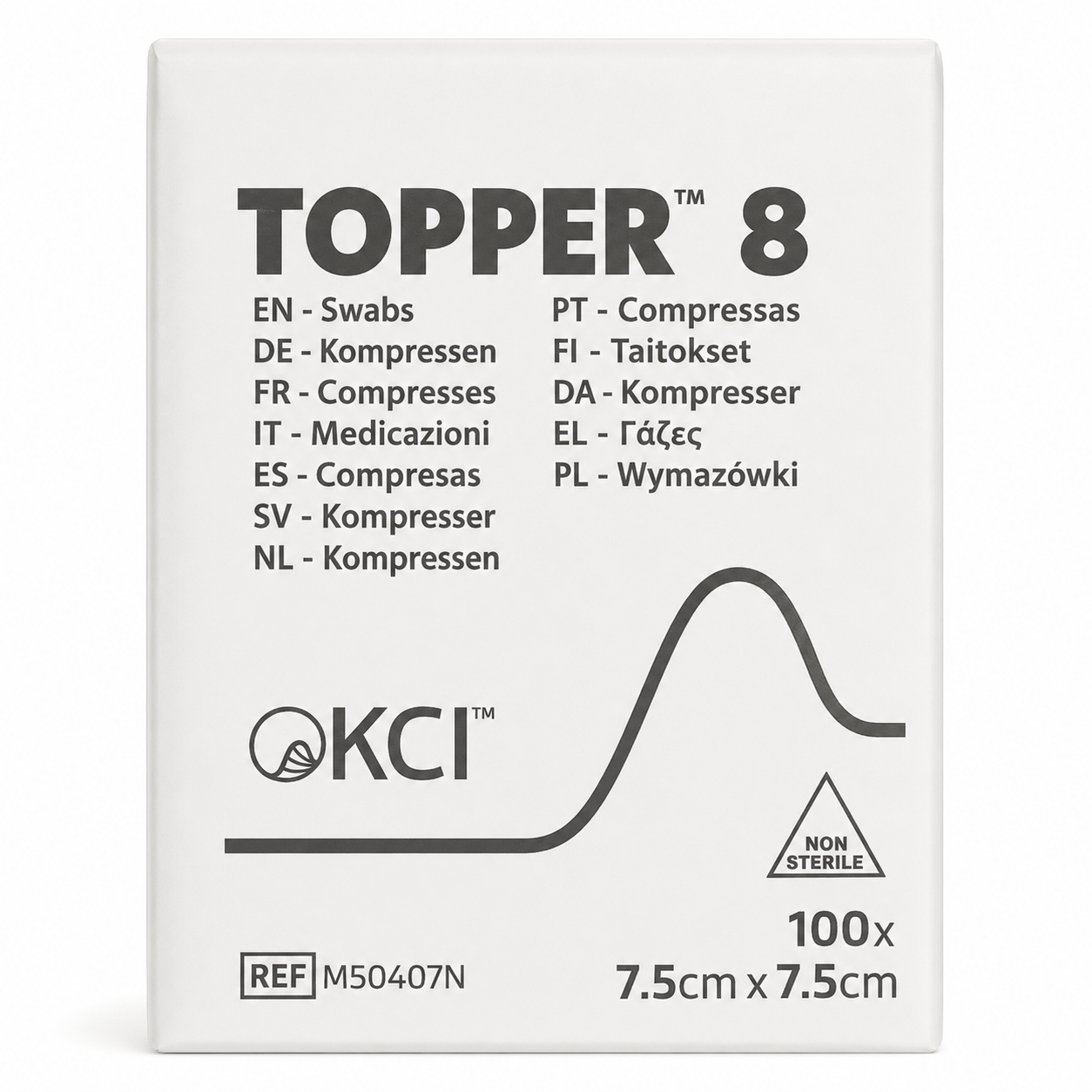Topper 8 Non Sterile Swabs 7.5cm x 7.5cm - 100 Pack