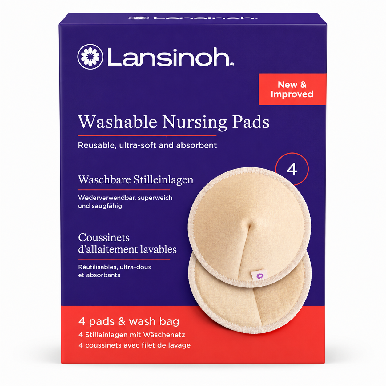 Lansinoh Washable Nursing Pads 4's