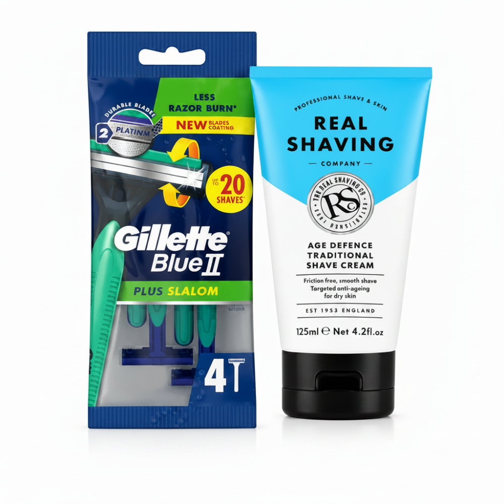 The Real Shaving Traditional Shave Cream and Razor Bundle