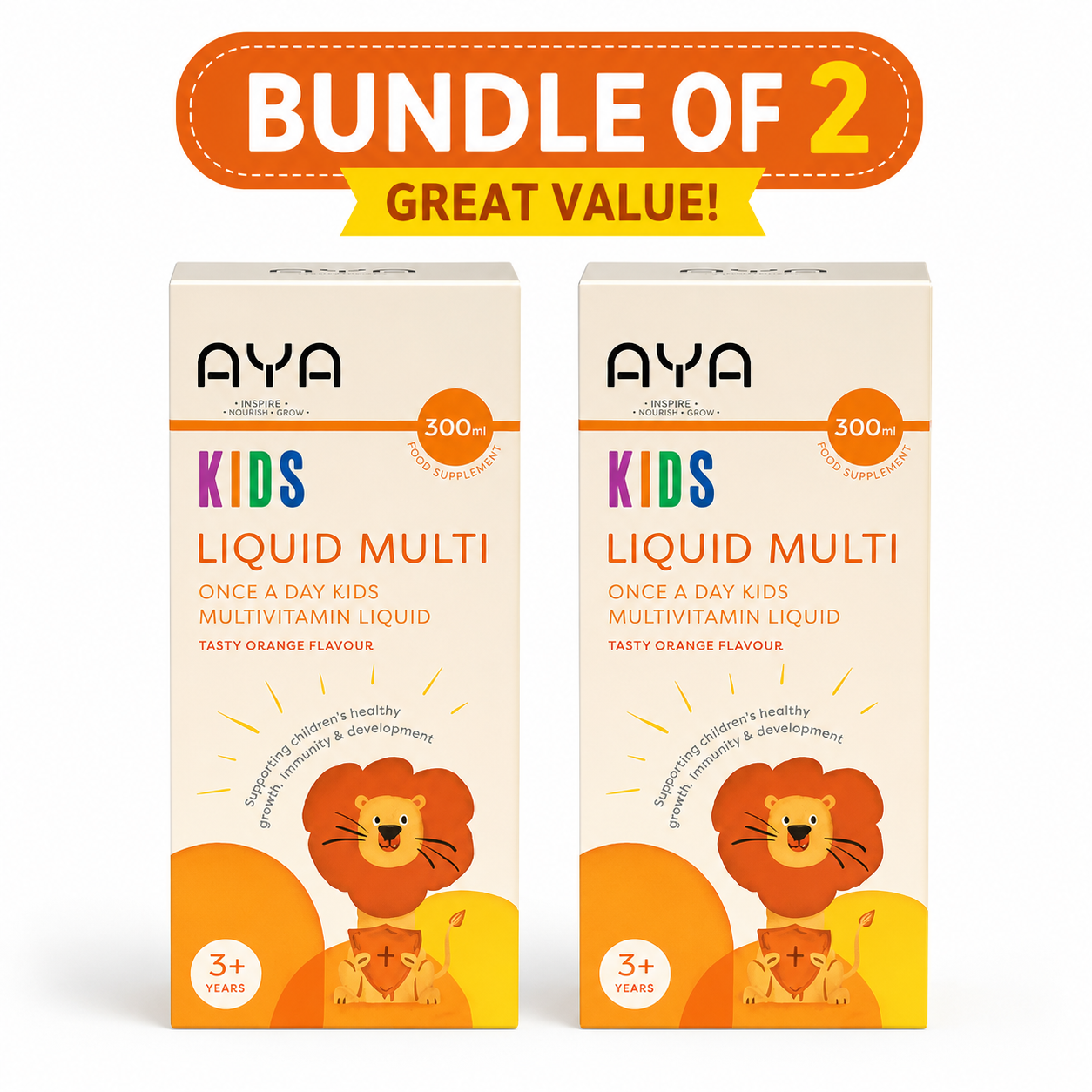 AYA Kids Liquid Multi - 300ml x2 Pack Bundle