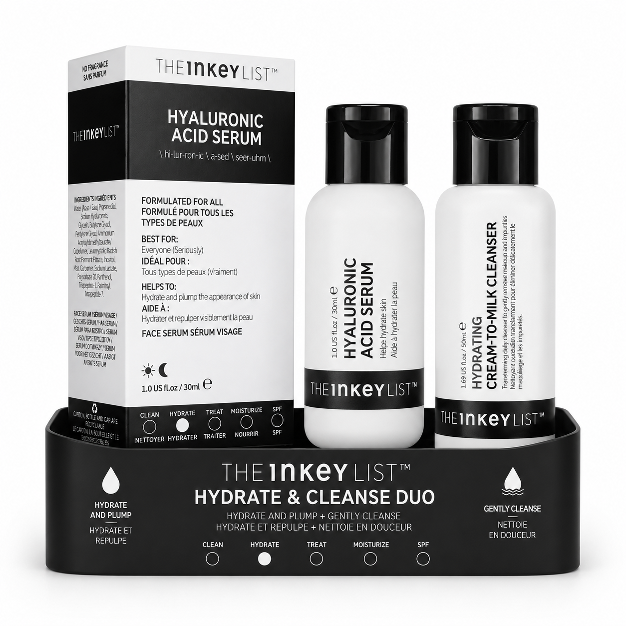Inkey List Hydrating Milky Cleanser & Hyaluronic Acid Serum Bundle