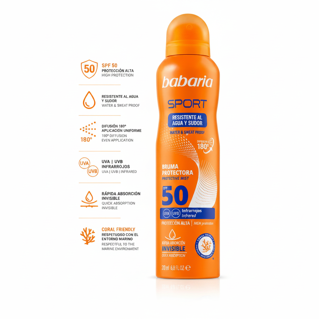 Babaria Sport Sunscreen Mist - Spf 50