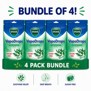 Vicks VapoDrops Sugar Free Eucalyptus x4 Pack Bundle
