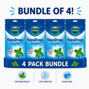 Vicks VapoDrops Sugar Free Menthol x4 Pack Bundle