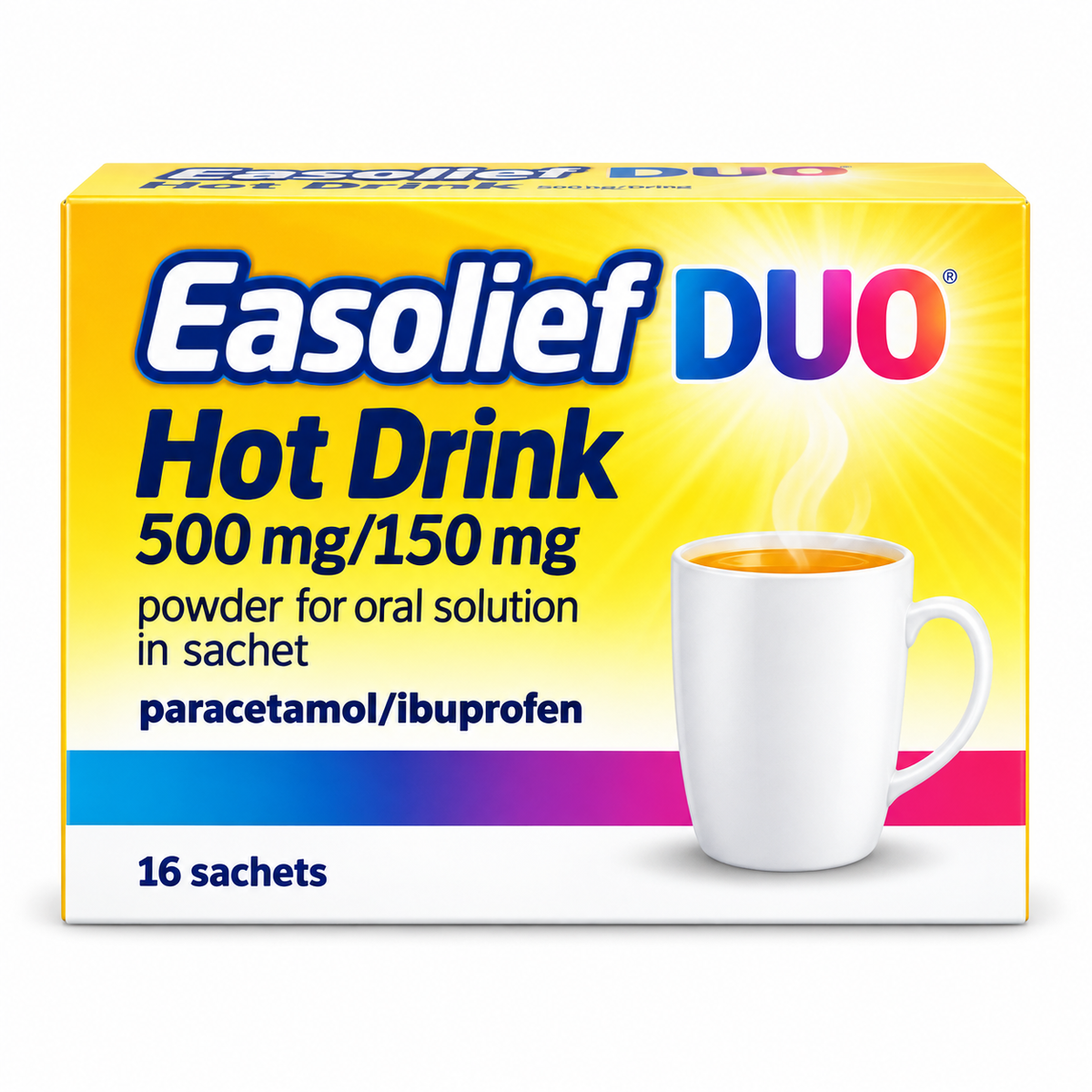 Easolief Duo Hot Drink Paracetamol 500mg & Ibuprofen 150mg Tablets - 16 Pack