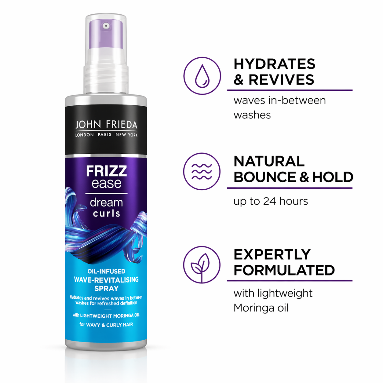 John Frieda Dream Curls Oil-Infused Wave-Revitalising Spray - 150ml