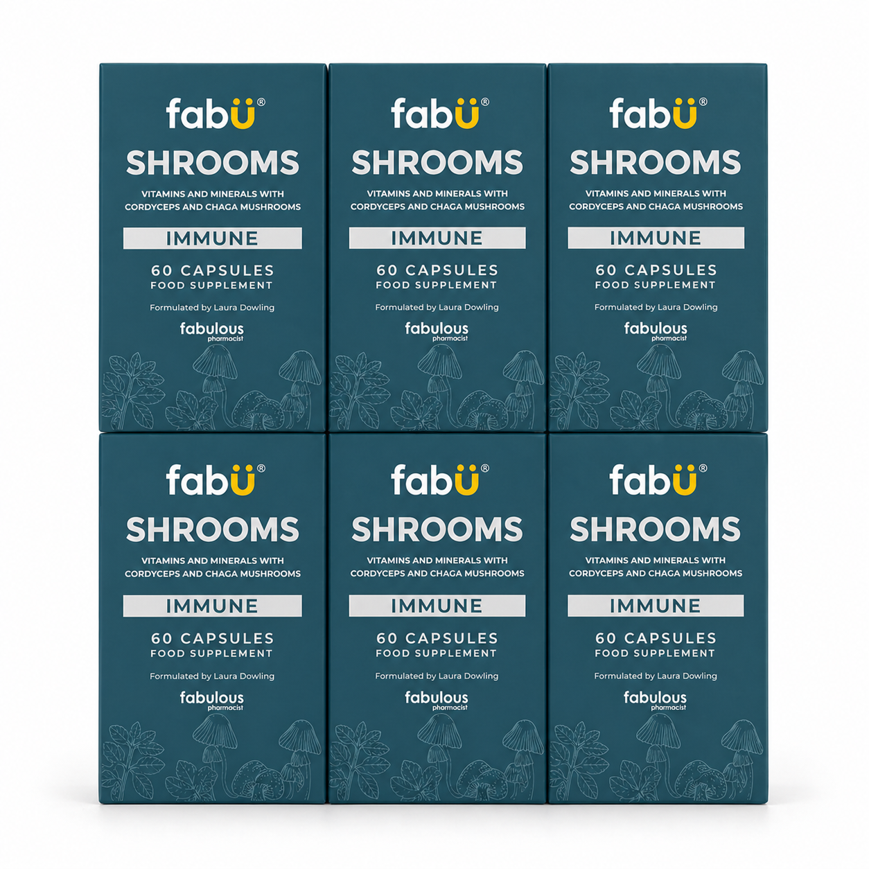 Fabu Shrooms Immune - 6 Month Bundle (6 x 60 Capsules)