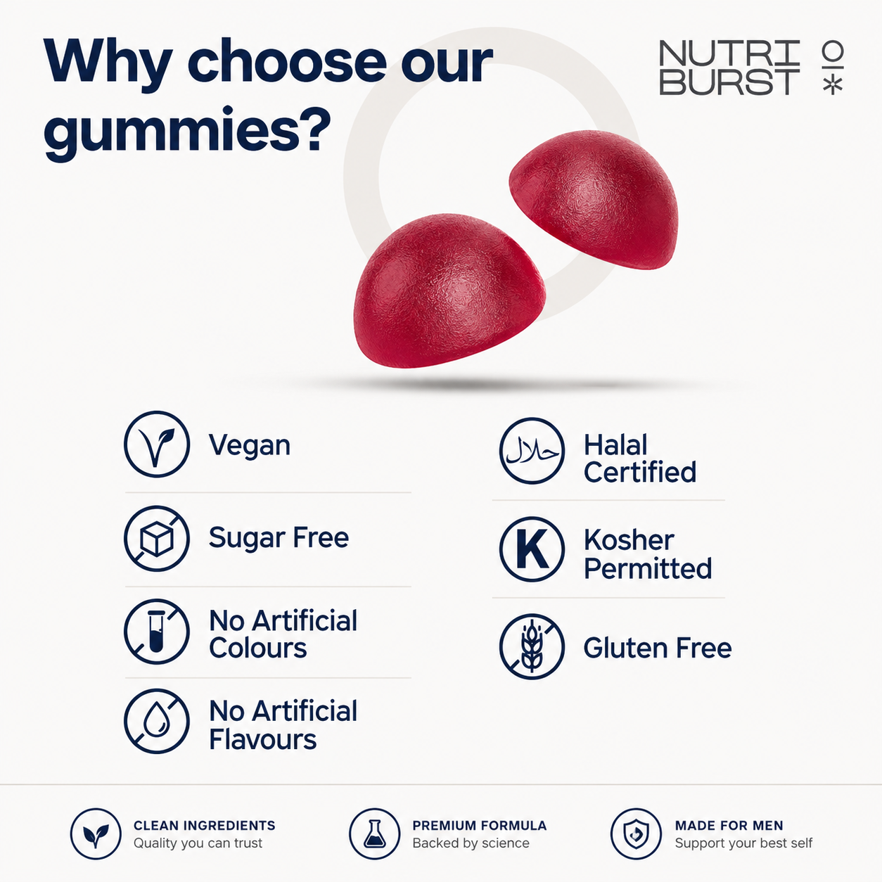 Nutriburst Mens Multivitamin Gummies Wild Berry - 60 Gummies