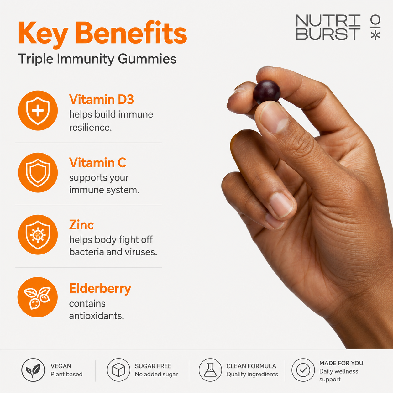 Nutriburst Triple Immunity - 60 Gummies