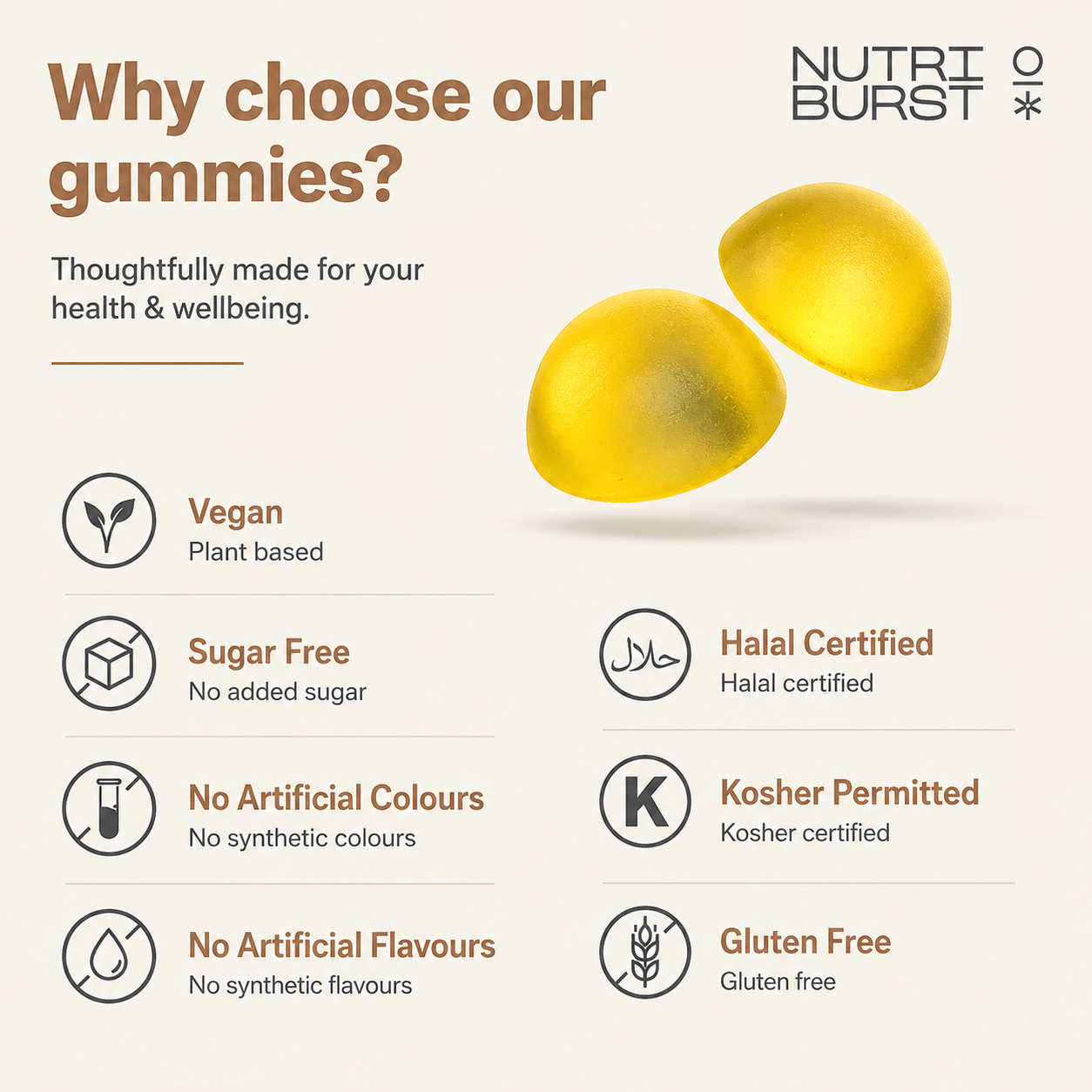 Nutriburst Vitamin D3+K2 - 60 Gummies
