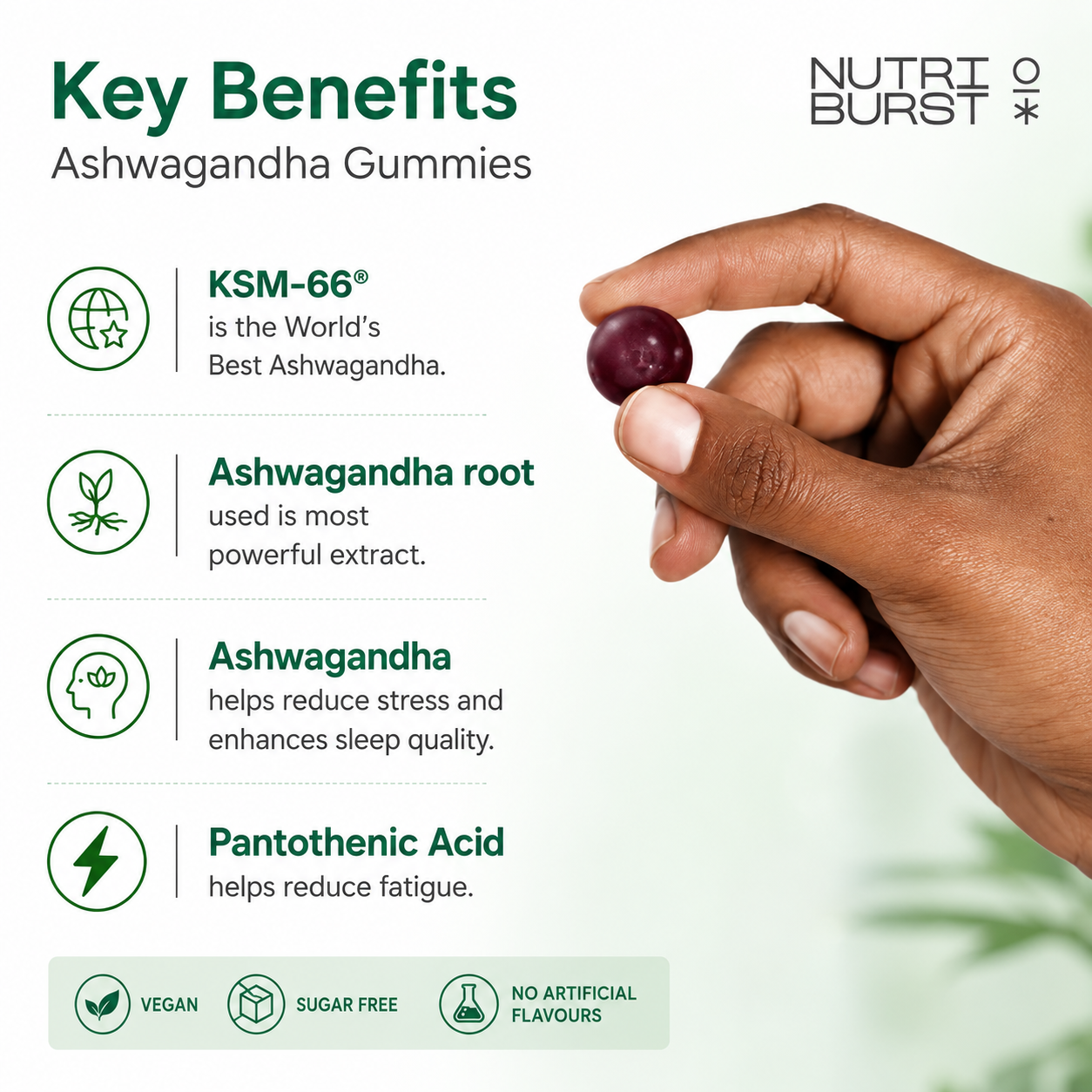 Nutriburst Ashwagandha KSM-66 - 60 Gummies