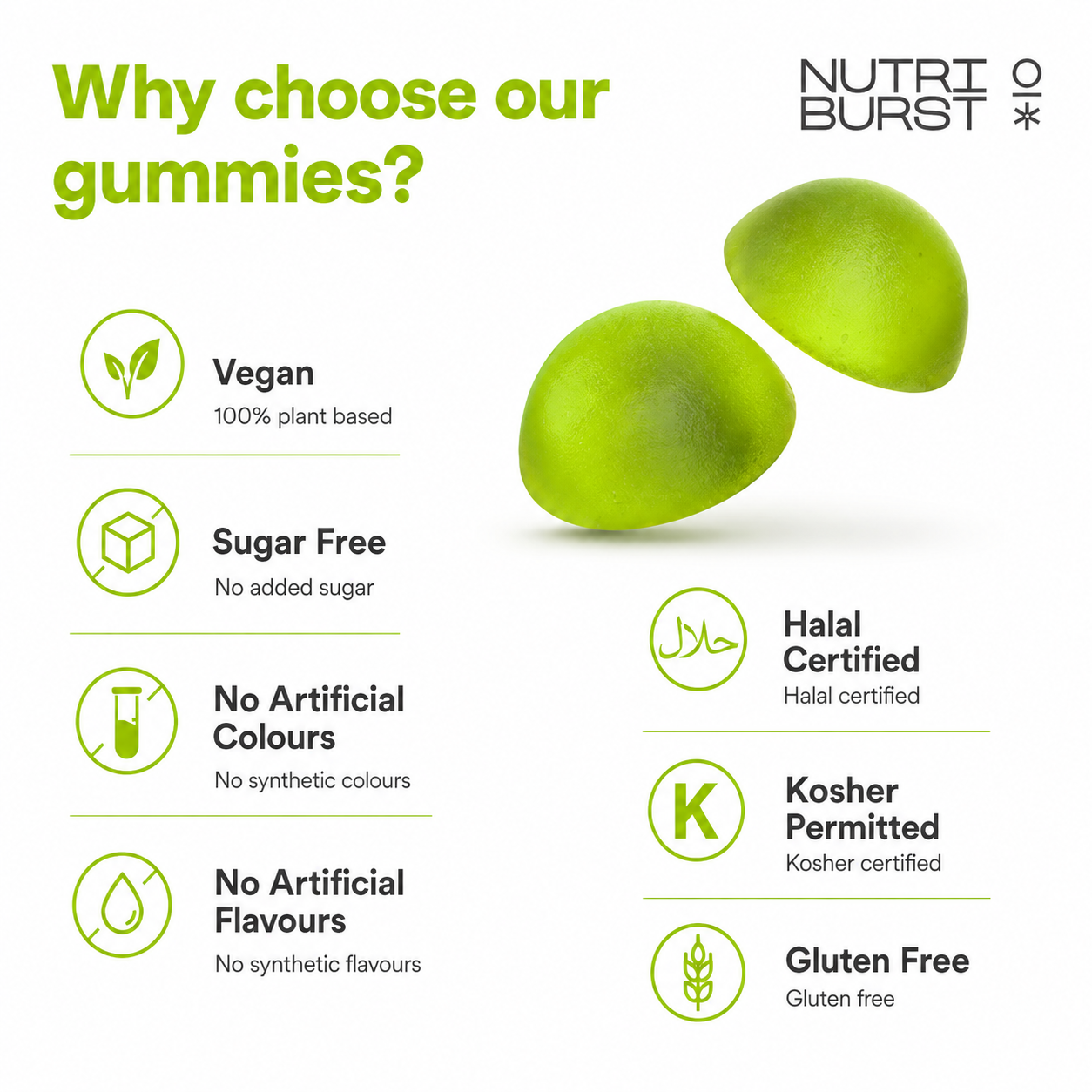 Nutriburst Nutrigreens - 60 Gummies
