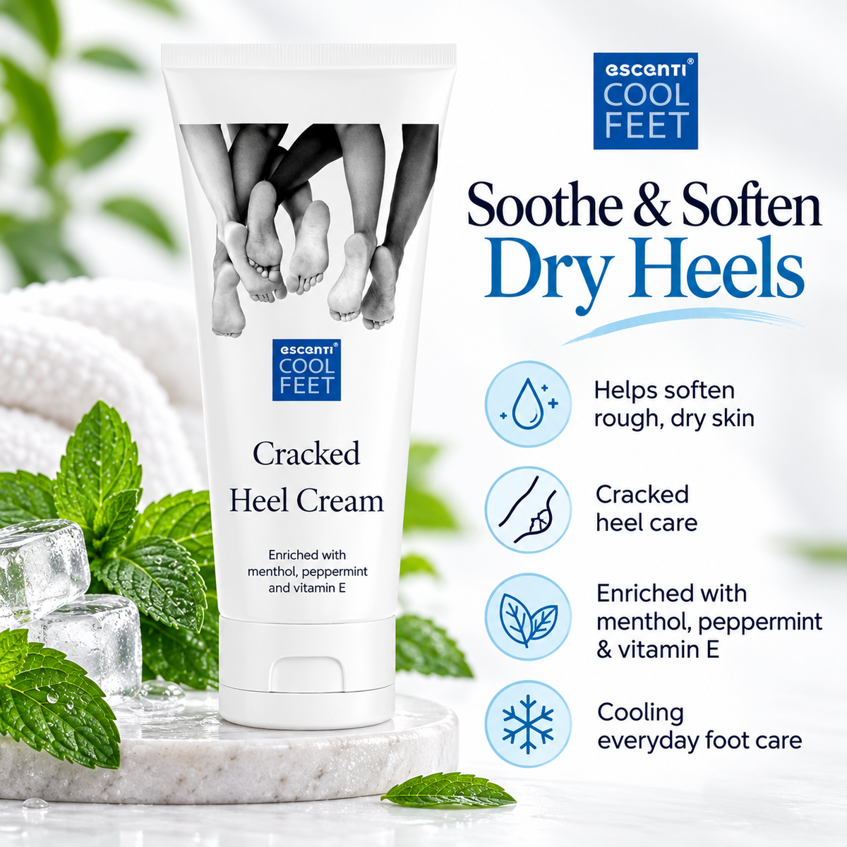 Escenti Cool Foot Cracked Heel Cream - 100ml