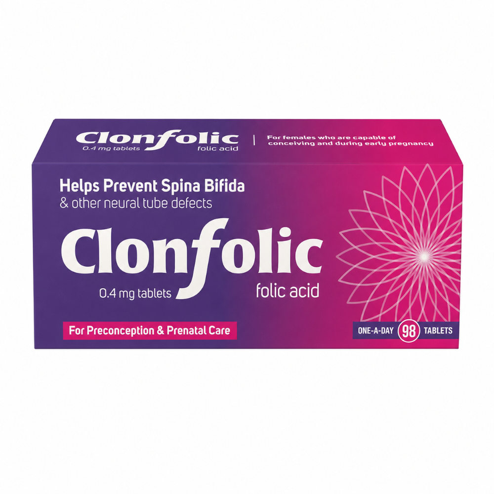 Clonfolic Folic Acid Tablets - 98 Pack