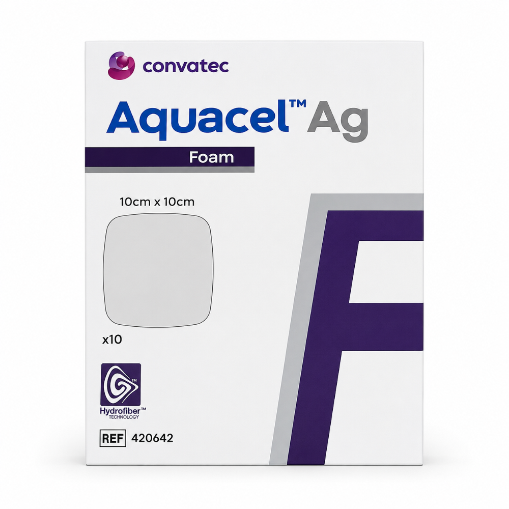 Convatec Aquacel Ag Foam Non Adhesive Dressings 10cm x 10cm - 10 Pack