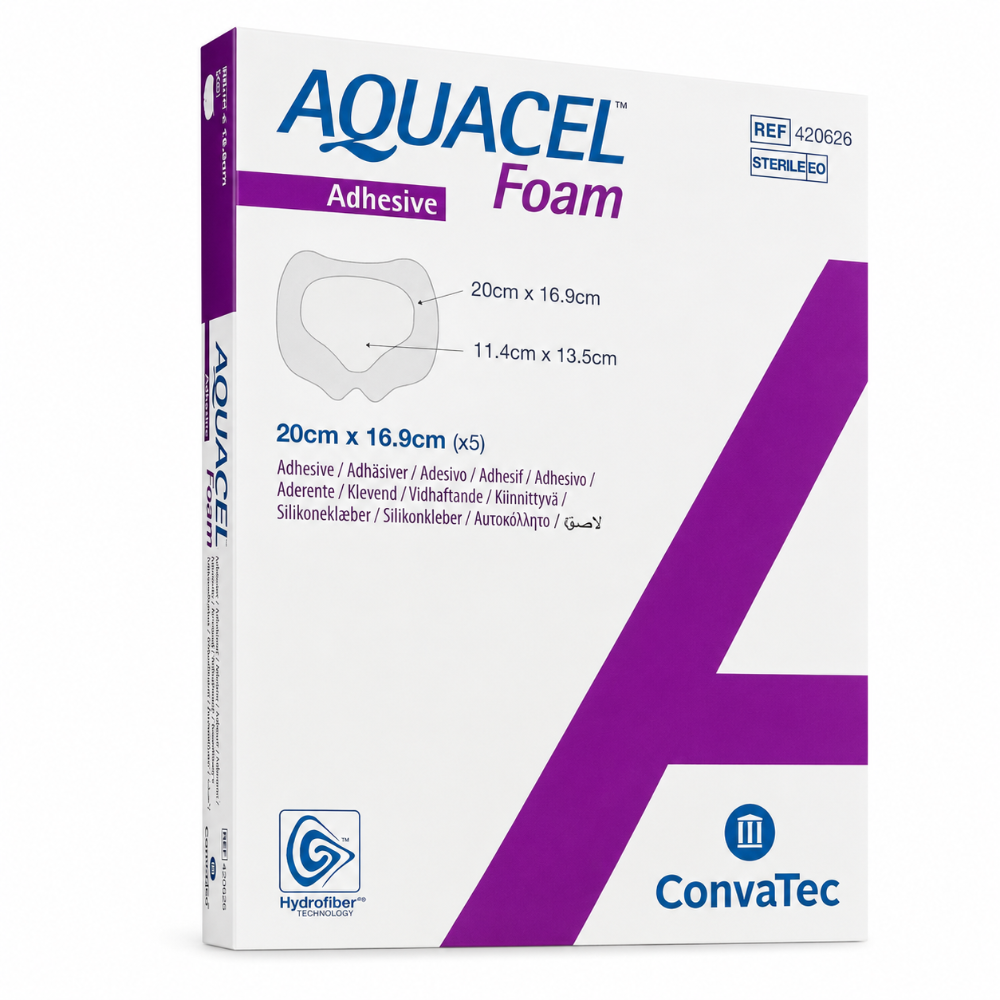 Convatec Aquacel Foam Adhesive Dressings 20cm x 16.9cm - 5 Pack