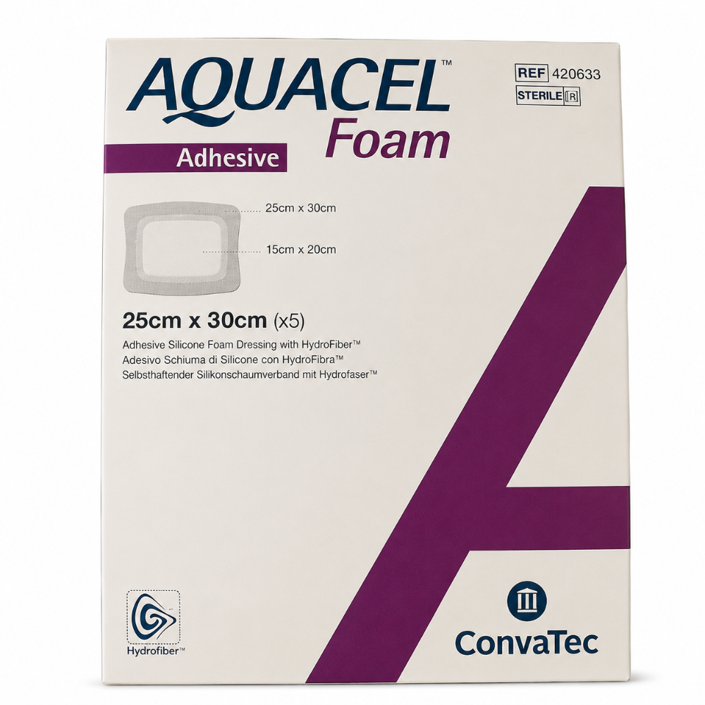 Convatec Aquacel Foam Adhesive Dressings 25cm x 30cm - 5 Pack