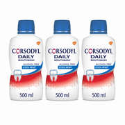 Corsodyl Daily Cool Mint Alcohol Free Mouthwash - 3 Pack (Expiry 09/2026)