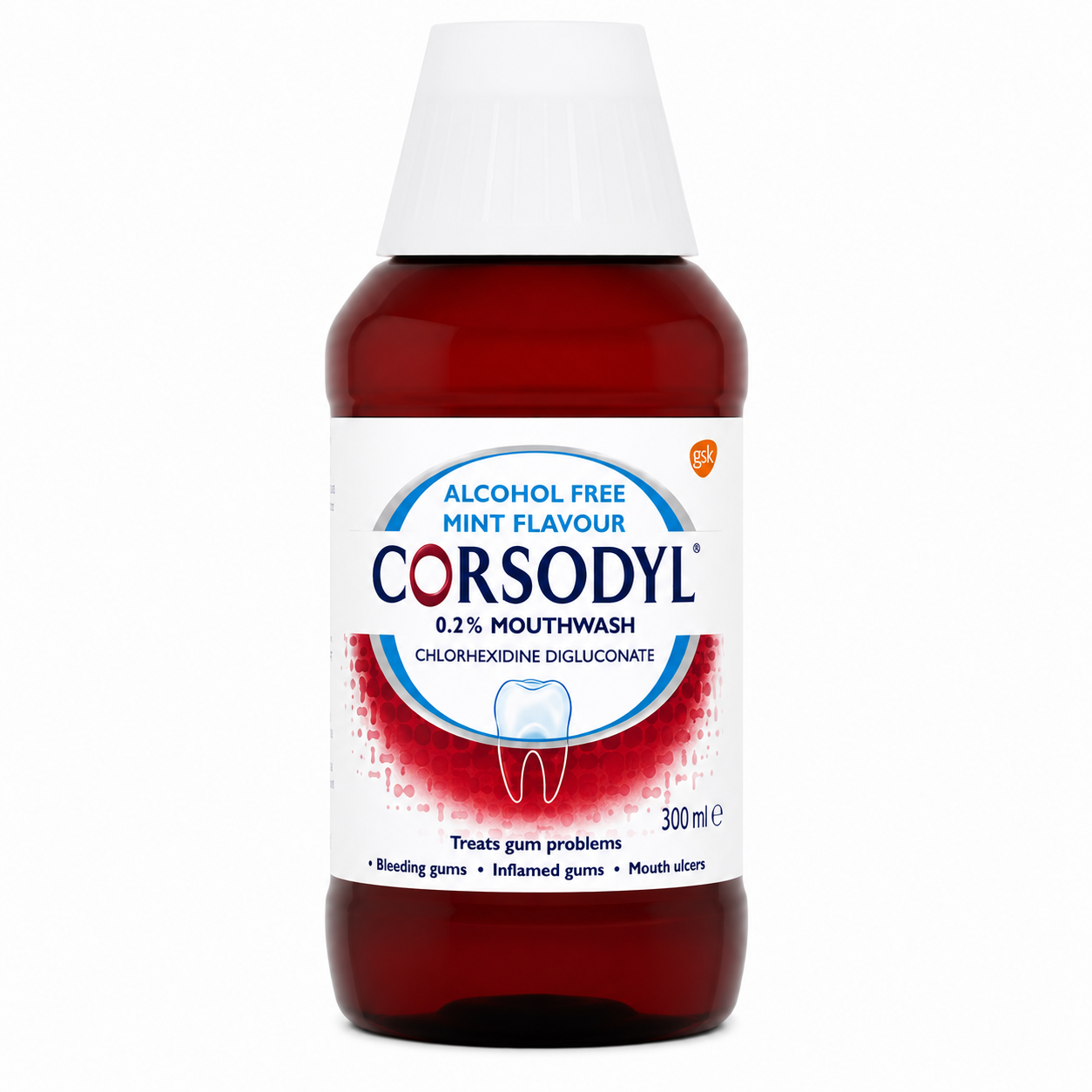 Corsodyl 0.2% Alcohol Free Mint Mouthwash - 300ml