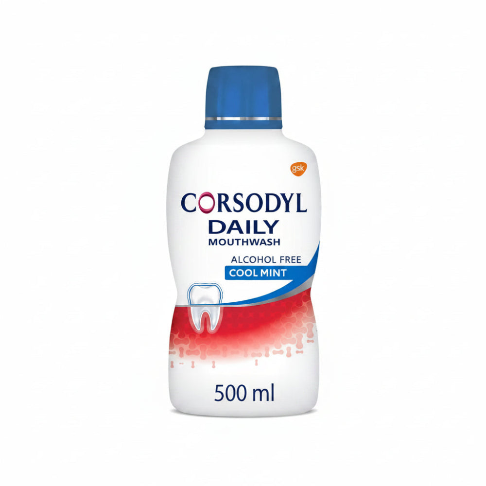 Corsodyl Daily Cool Mint Alcohol Free Mouthwash - 500ml
