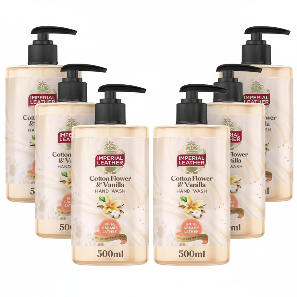 Imperial Leather Indulgent Cotton Flower & Vanilla Hand Wash - 500ml x 6 Pack