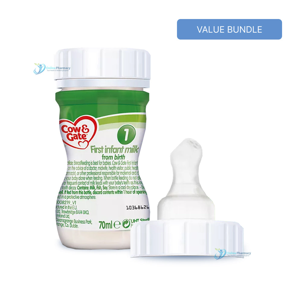 Cow & Gate First Milk 24x70ml + Cow & Gate RTF Preterm Teats (24 Teats)