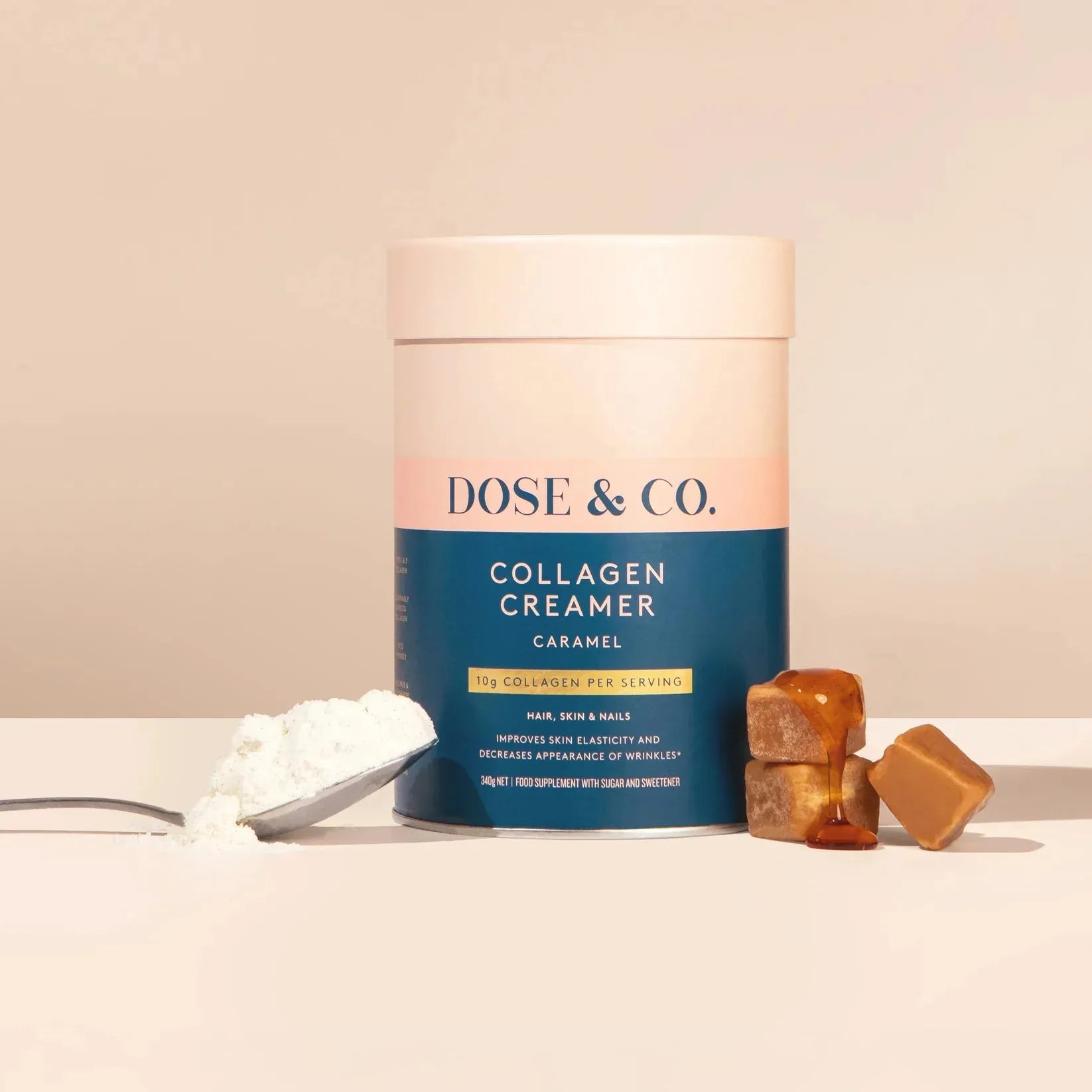 Dose & Co Dairy Collagen Creamer - Caramel 340g