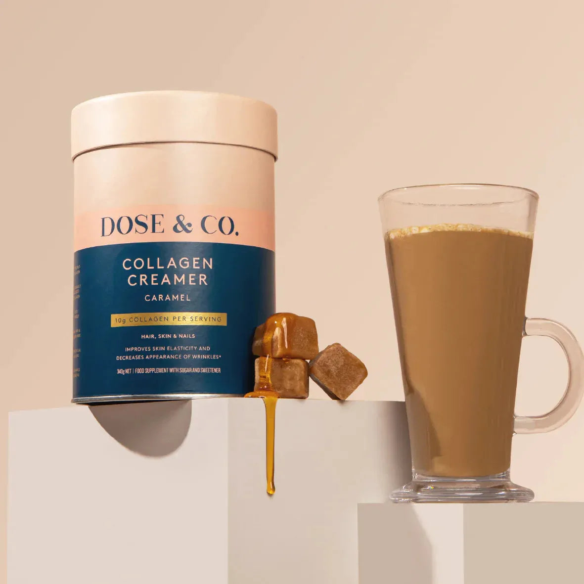 Dose & Co Dairy Collagen Creamer - Caramel 340g