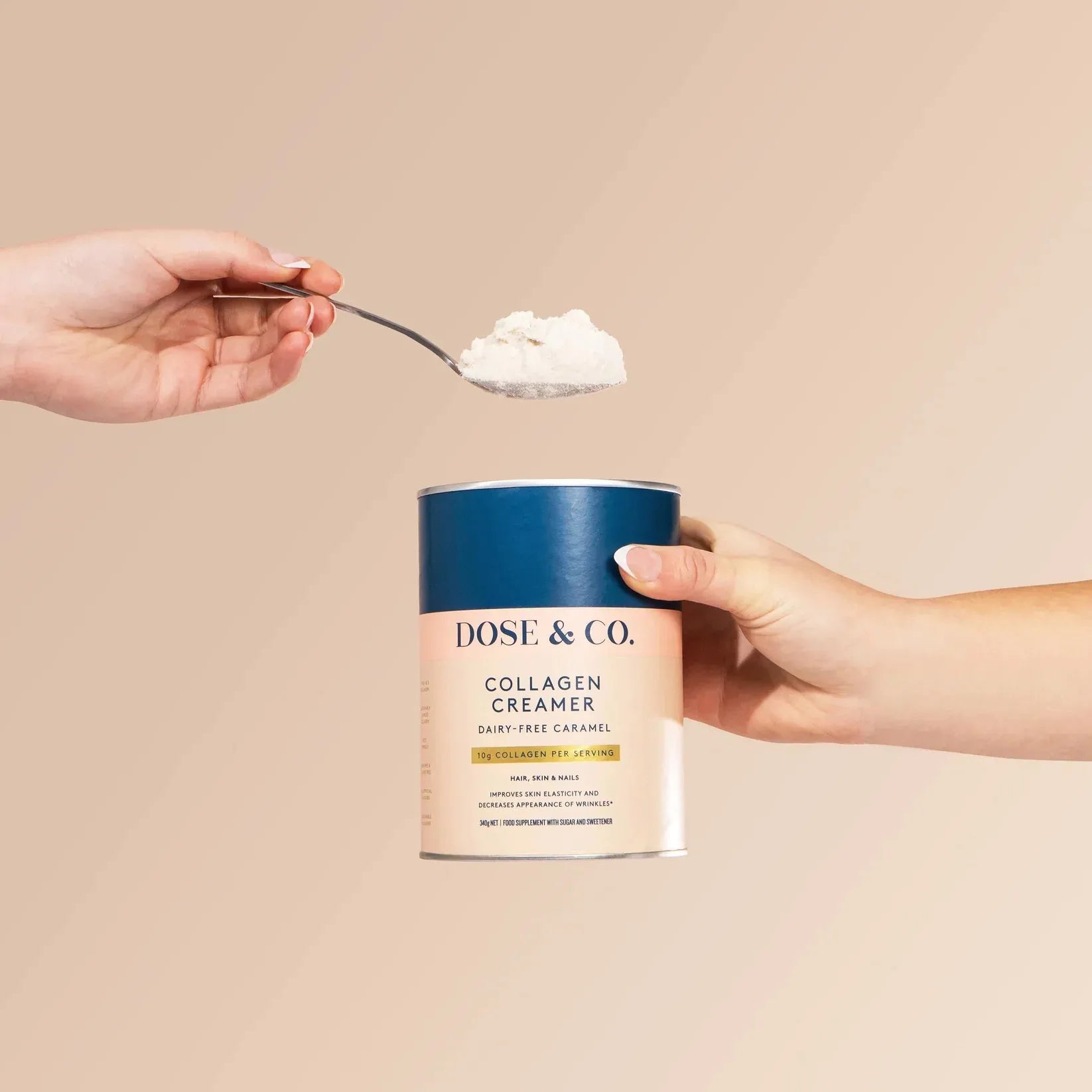 Dose & Co Dairy-Free Collagen Creamer - Caramel 340g