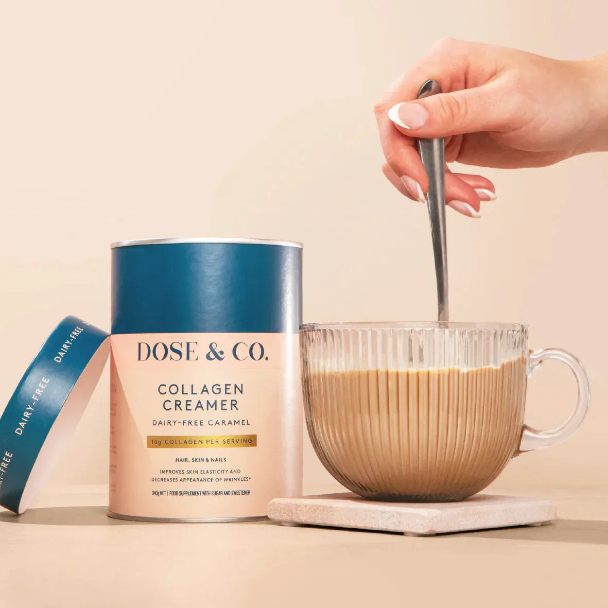 Dose & Co Dairy-Free Collagen Creamer - Caramel 340g