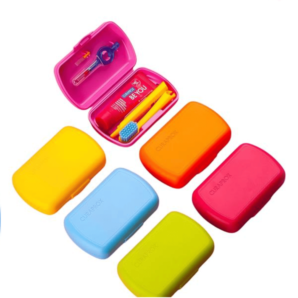 Curaprox Be You Travel Kit Assorted Colours Contains 5460 Toothbrush, CPS Handy, Be You Travel Toothpaste 10ml, Travel Case