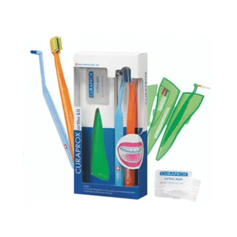 Curaprox Ortho KitOrtho Ultrasoft Toothbrush, Ortho Pocket Set Interdental Brushes, 1009 Single Toothbrush & Pack Of Ortho Wax