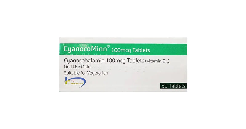 Buy Cyanocobalamin 100mcg Vitamin B12 Tablets Online