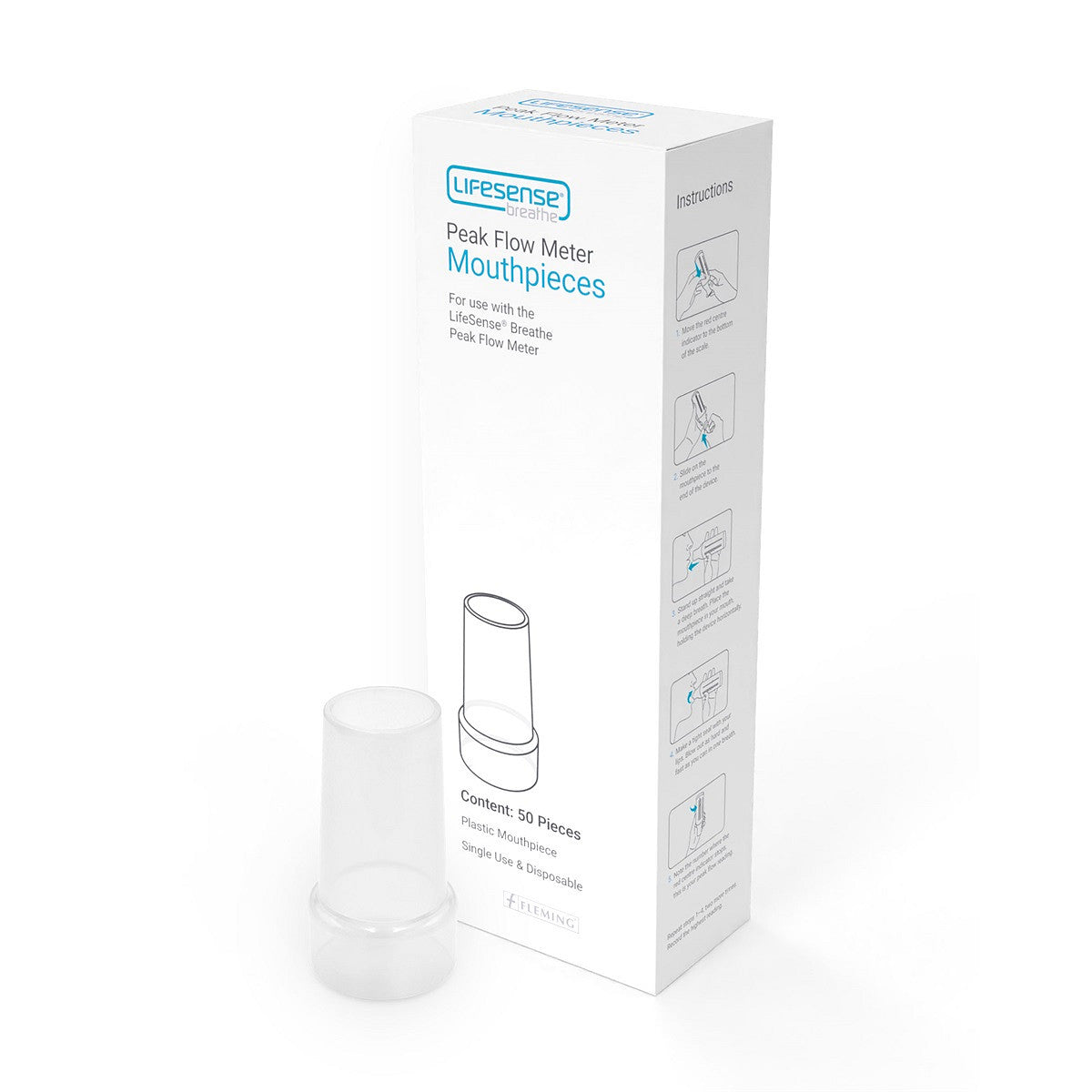 Lifesense Peak Flow Meter Mouthpieces - 50 pack