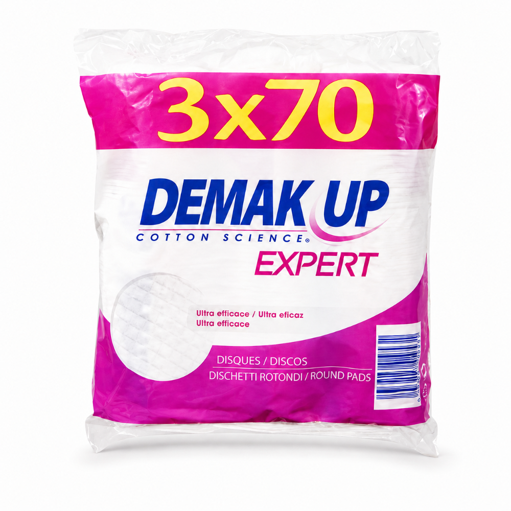 DeMak Up Round Cotton Pads 3 x 70 Pack