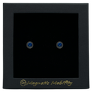 Magnetic Mobility December Birthstone Stud Earrings featuring blue Swarovski crystals, elegantly presented in a black box with Magnetic Mobility branding. These magnetic back earrings offer stylish pain relief.