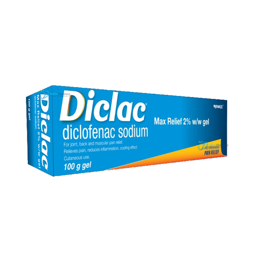 Diclac Relief Diclofenac 2% Pain Relief Gel - 50g/100g