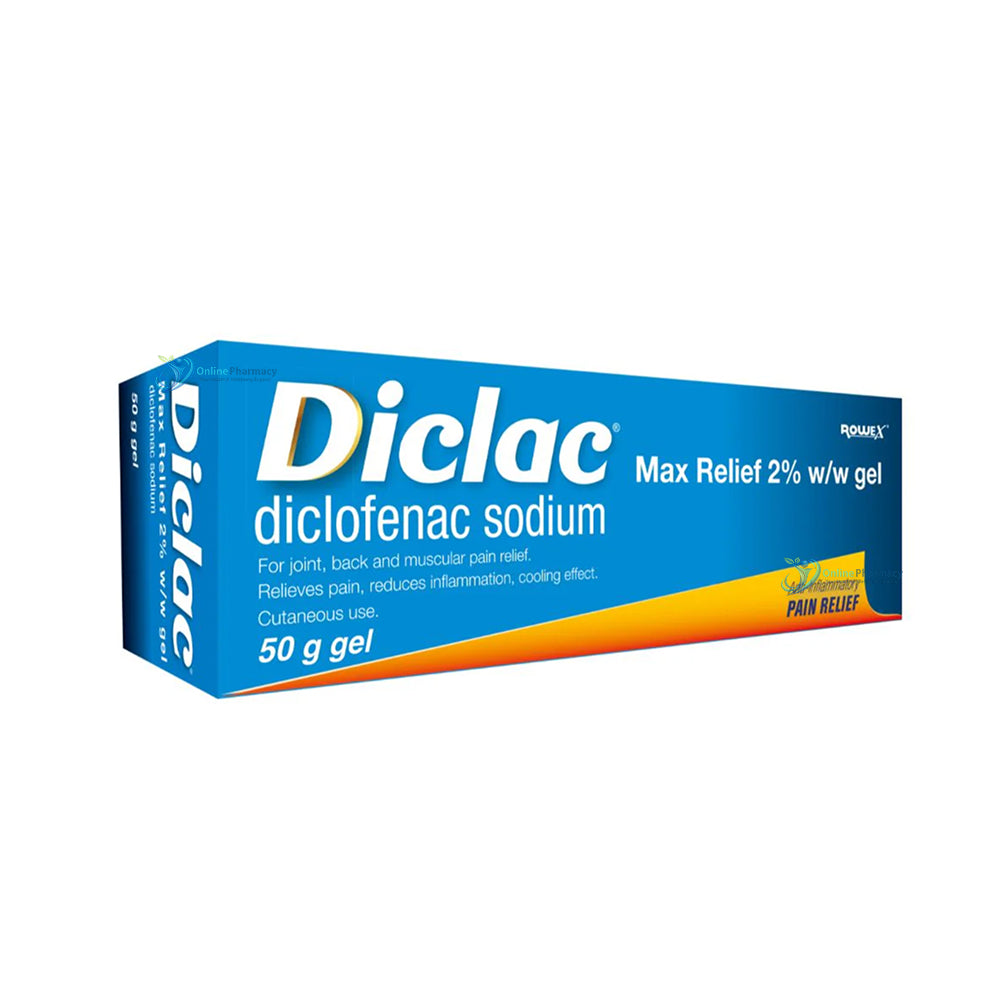 Diclac Relief Diclofenac 2% Pain Relief Gel - 50g/100g