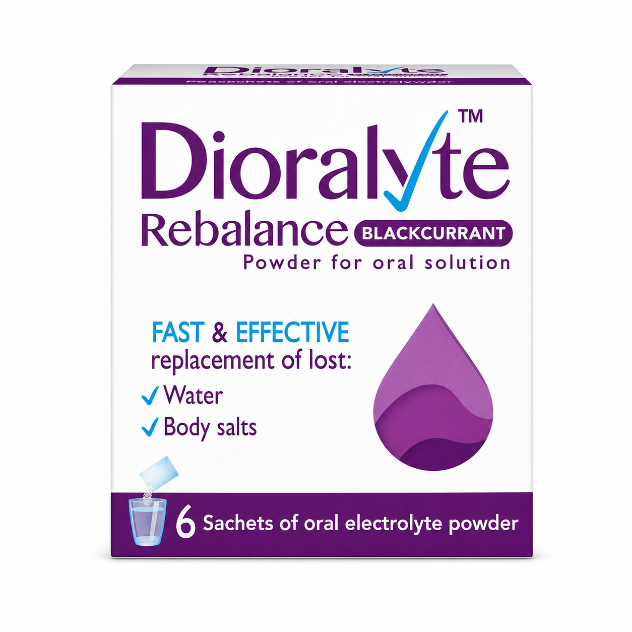Dioralyte Rebalance Blackcurrant Sachets - 6 Pack